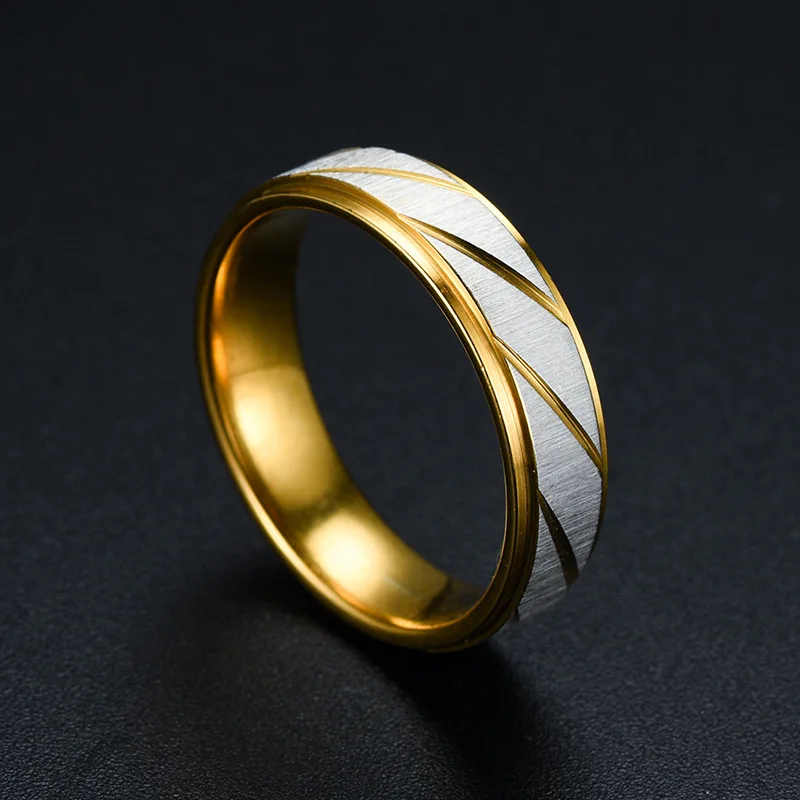 Hot Selling Stainless Steel Gold Color Couple Women's Rings Romantic  Jewelry Gifts Wholesale Size 5-13 ﻿