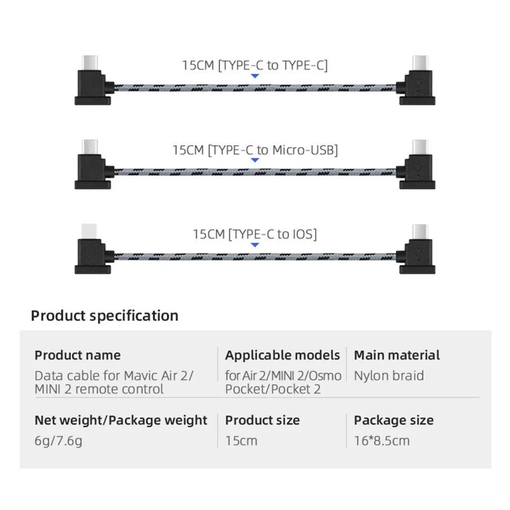 Data Cable Remote Control to Phone Tablet Connector Micro Type-C USB For IOS Extend for DJI Mavic Air 2 Mini 2 Cable Line