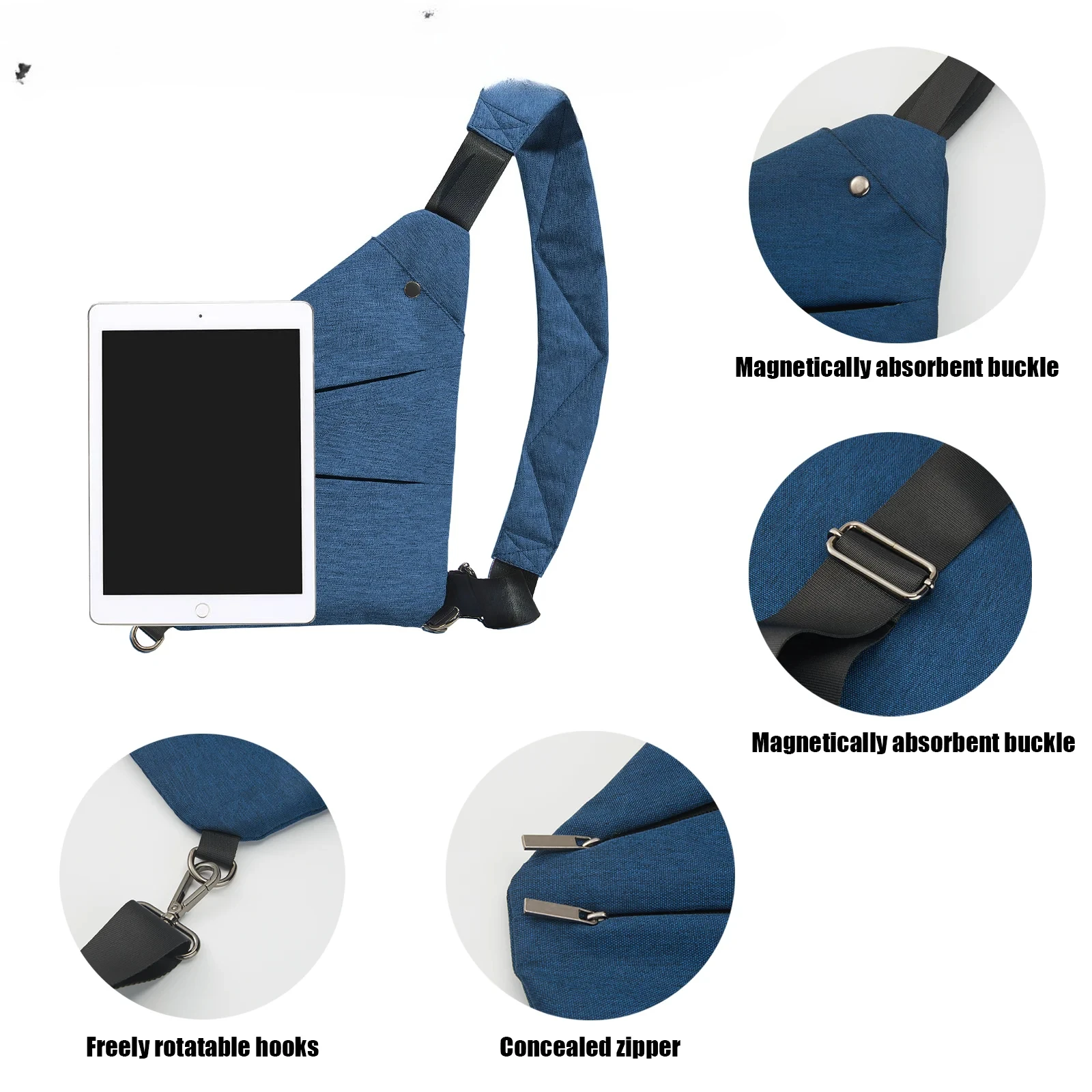 حقيبة حبال للرجال مقاومة للماء ومضادة للسرقة حقائب صدر للنساء حقائب ظهر محمولة للرجال حقيبة كتف خفيفة الوزن عبر الجسم