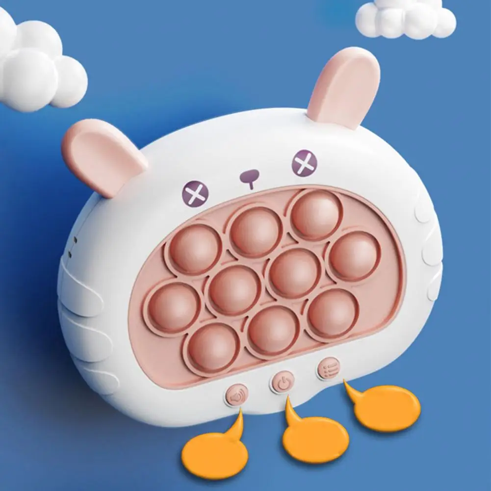 

Kids Push Bubble Toy Light-up Cartoon Push Bubble Game Early Educational Handheld Toy for Funny Stress Relief Fidgeting with 4