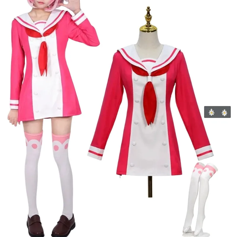 

Anime Hiiragi Nana Cosplay Costume Women's School Uniform Dress Hairpin Socks Outfit Halloween Carnival Party Roleplay Suit