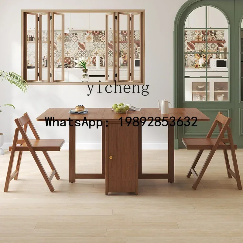 Stone Plate Folding Dining Table Small Apartment Home Modern Simple Stretchable Storage Non-Space Dining Table