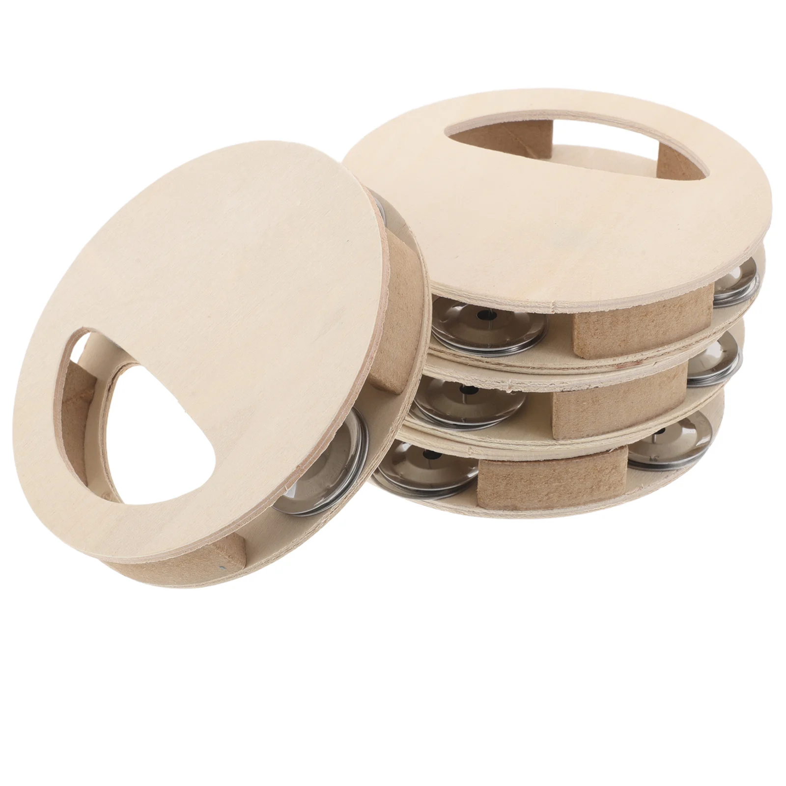

4Pcs Children Rattle Wooden DIY Unfinished Painting Drum Kit Montessori Sensory Development Musical Instrument for Toddlers
