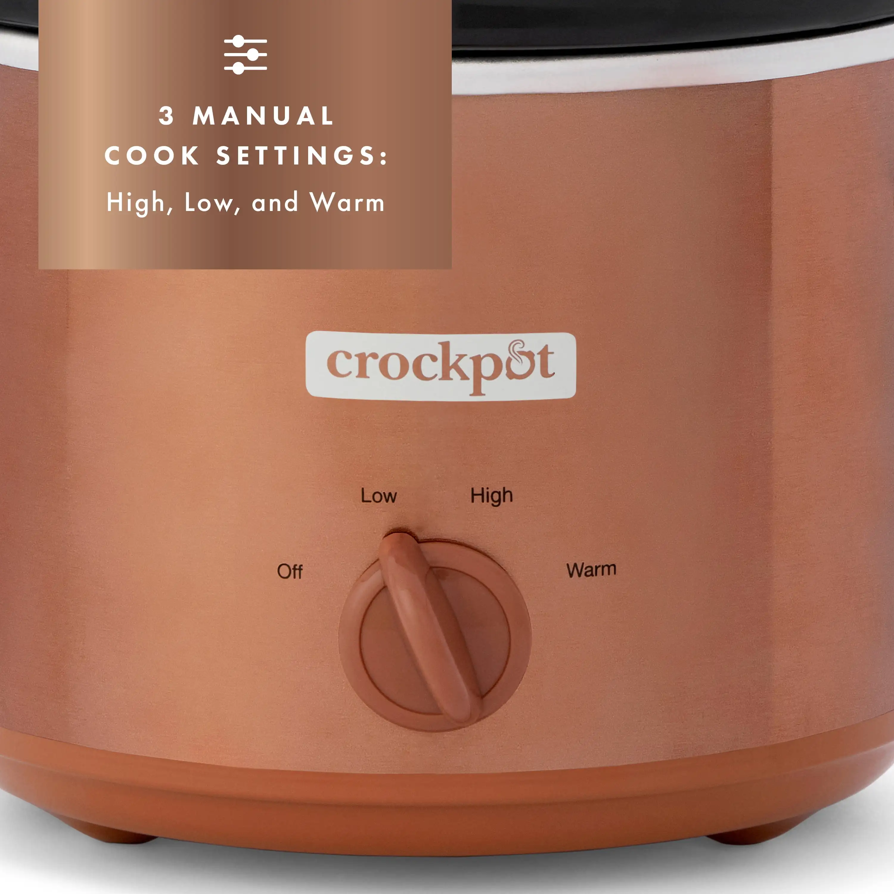 Handmatige designserie slowcooker van 3 liter, houtnerf