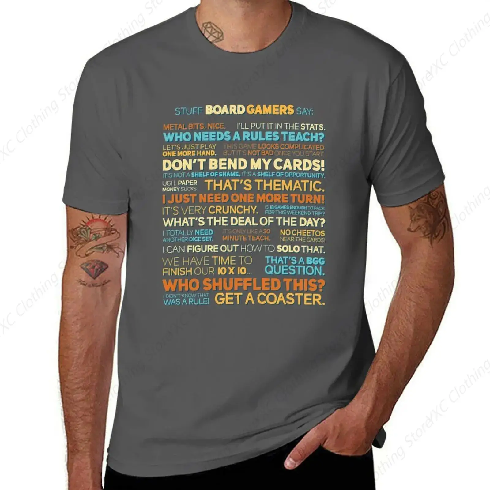 Stuff Board Gamers Say men's T-shirt- Short Sleeve Crew Neck Soft Fitted Tees S - 6XL Fresh Classic Basic Tshirts