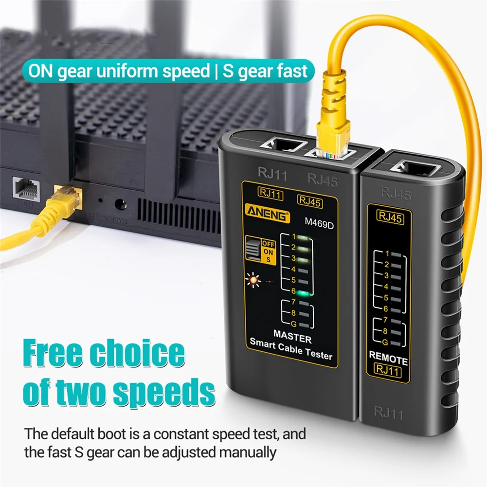 AEA9- M469D RJ45 Cable Lan Tester Network Cable Tester RJ11 RJ12 CAT5 UTP LAN Cable Tester Networking Tool Network Repair