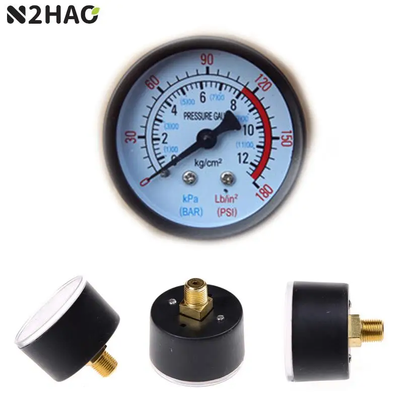 Medidor de pressão hidráulico pneumático 0-12bar/0-180psi do líquido do compressor de ar