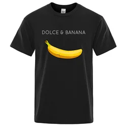 Summer Fashion Dolce & Banana Print Men T-shirts Casual Breathable Tops Oversized Cotton Tshirt Male Short Sleeve Top Tees M-4XL