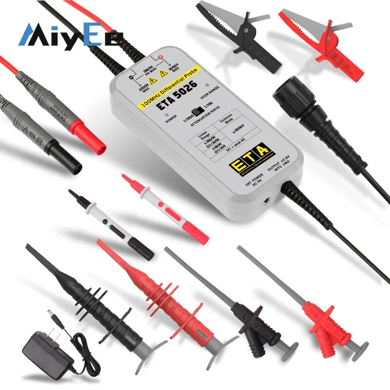 ETA5026 High Voltage Differential Oscilloscope Probe, 100MHz Bandwidth, for 2600V Voltage Signal Measurement