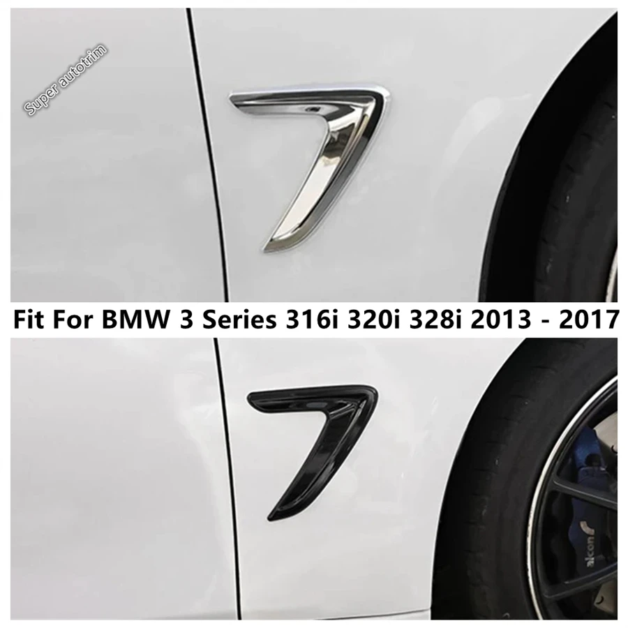 Car Outside Door Body Leaf Panel Frame Cover Trim Fit For BMW 3 Series 316i 320i 328i 2013 - 2017 ABS Black / Chrome Accessories