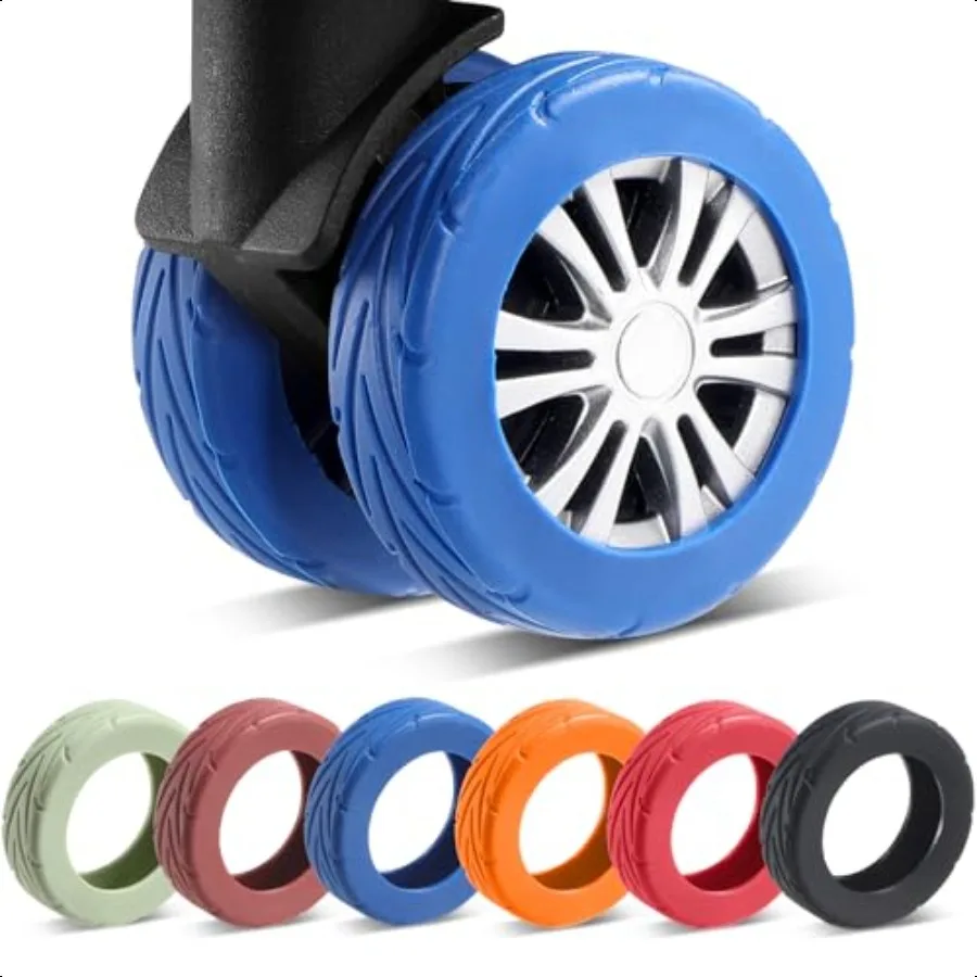 

8 Pcs Upgrade Lage Wheel Covers Carry On Lage Suitcases WearResistant AntiNoise Silicone Wheel Protective Covers for 22.4 Spinn
