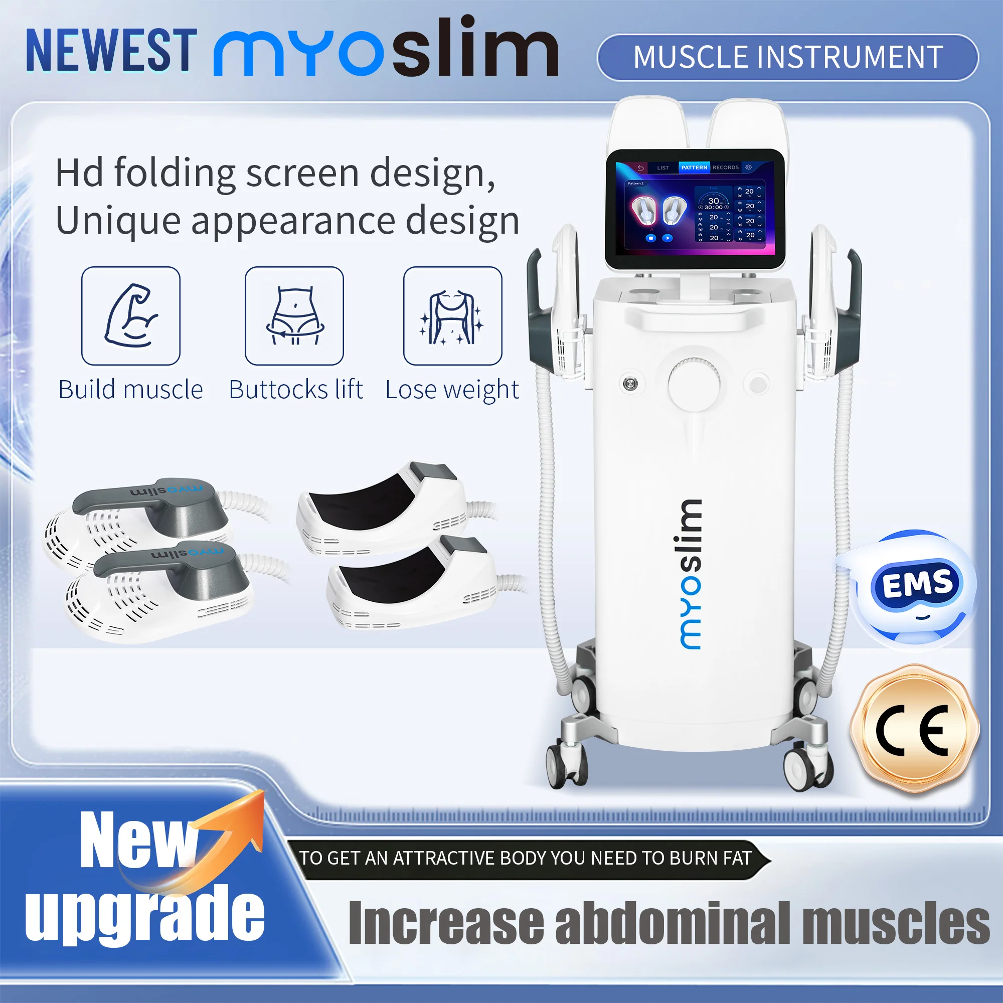 

Myosilm 15 Tesla 6500W NEO Body Slimming Nova Fat Burning Muscle EMS Body Sculpting Electromagnetic Stimulate Hiemt Pro Machine