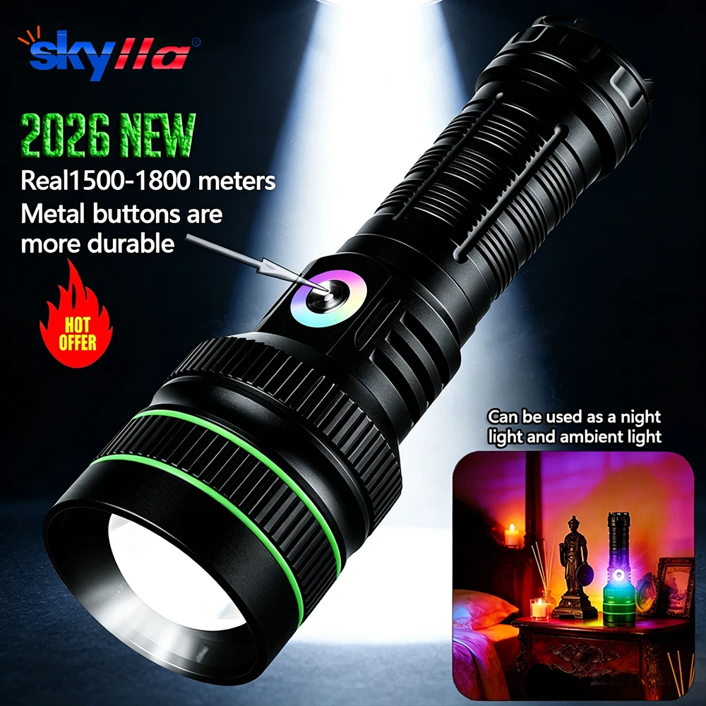 KENSUN Best Seller Long Shooting Ultra Bright High-Power LED Flashlight With Metal Button and Ultra Long Distance Waterproof