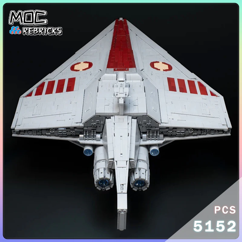 Film Fiksi Ilmiah MOC UCCS Acclamator-Kelas Pesawat Ruang Angkasa Blok Bangunan Serangan Militer Penjelajah Model Batu Bata DIY Mainan Hadiah Natal