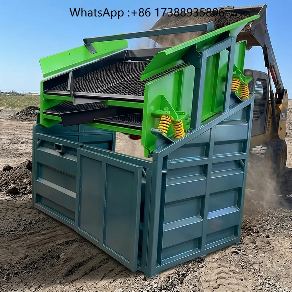 Best Price Farm and Garden Landscape Sorter 2 Layer Carbon Steel Automatic Sieve Shaker Vibrating Screen Equipment