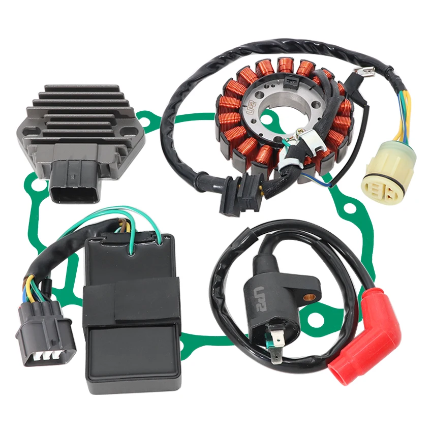 Motorcycle Regulator Rectifier+Ignition Stator Coil+Cover Gasket For Honda TRX350 TRX350TM FourTrax 350 OEM:30510-KT0-405