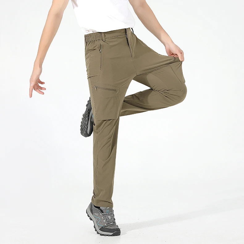 EUMERGX Herren-Sommer-Wanderhose, schnell trocknende, wasserdichte Cargohose, Outdoor-Stretch-Berghose für Camping, Klettern – Detail 18
