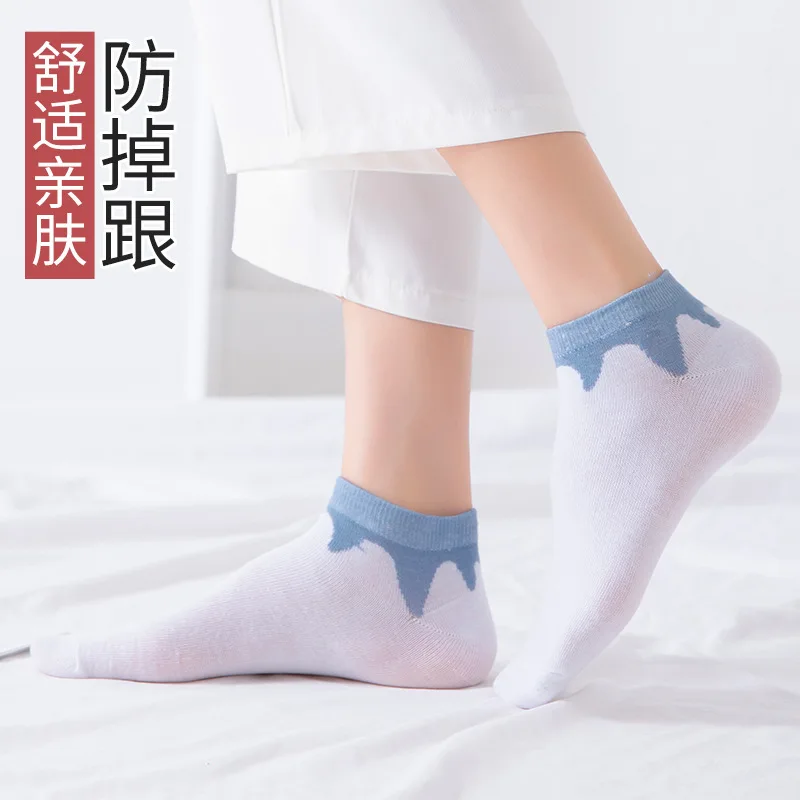 6/12 Pairs Student Polyester Cotton Socks Seasonal Shallow Mouth Versatile Adult Fashion Boat Socks Women's Plaid Short Socks