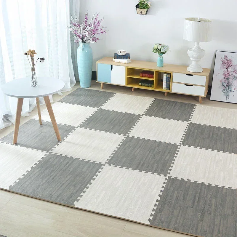 Wood Grain Puzzle Floor Foam Carpet: Waterproof and Anti-Slip Splicing Mat for Safe and Comfortable Baby Play Playmat 30*30cm