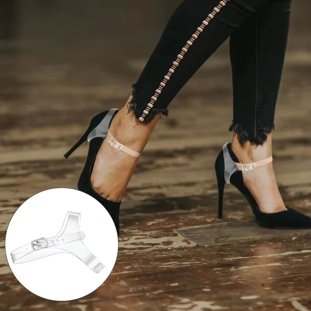1pair Transparent Transparent Shoe Strap Anti-Skid Anti-Slip High Heels Shoelace Invisible Detachable Strap Accessories