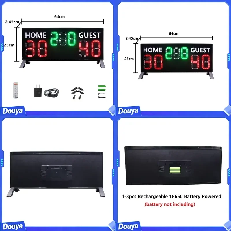 YIZHI High Quality Electronic Desktop 7 Digits LED Display Digital Tennis Scoreboard for Basketball Volleyball Badminton