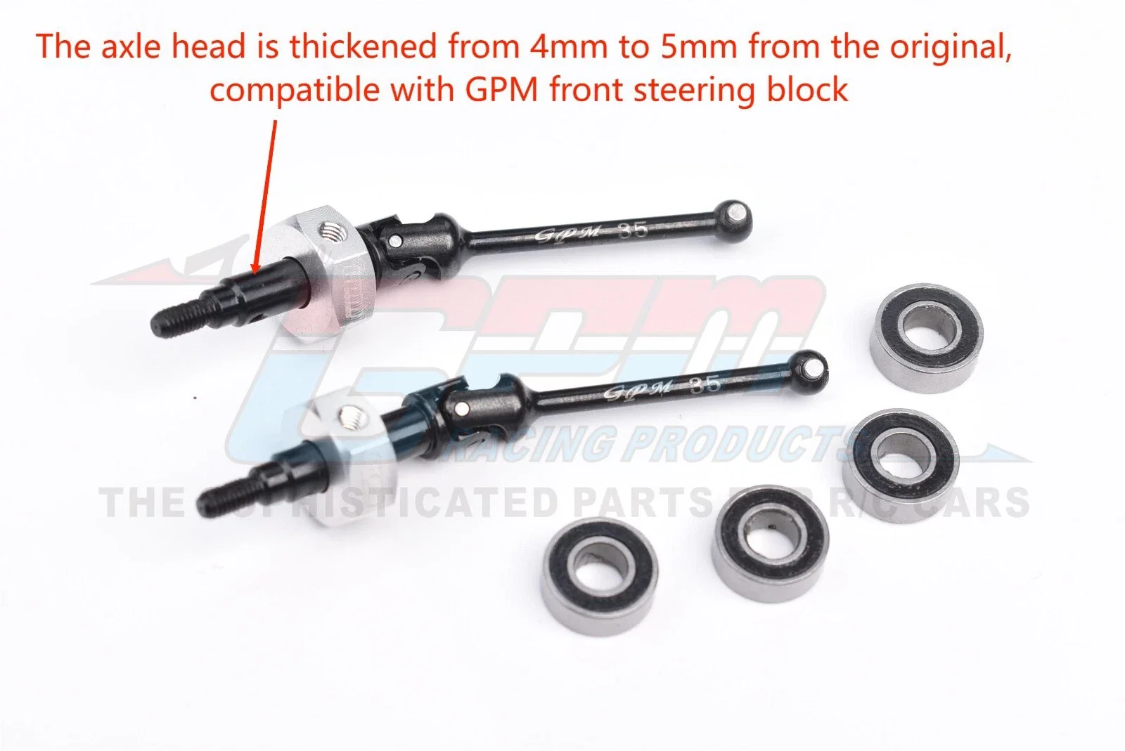 炭素鋼フロントドライブシャフト互換 GPM ステアリングブロック LOSI 1/18 ミニ LMT LOS01026