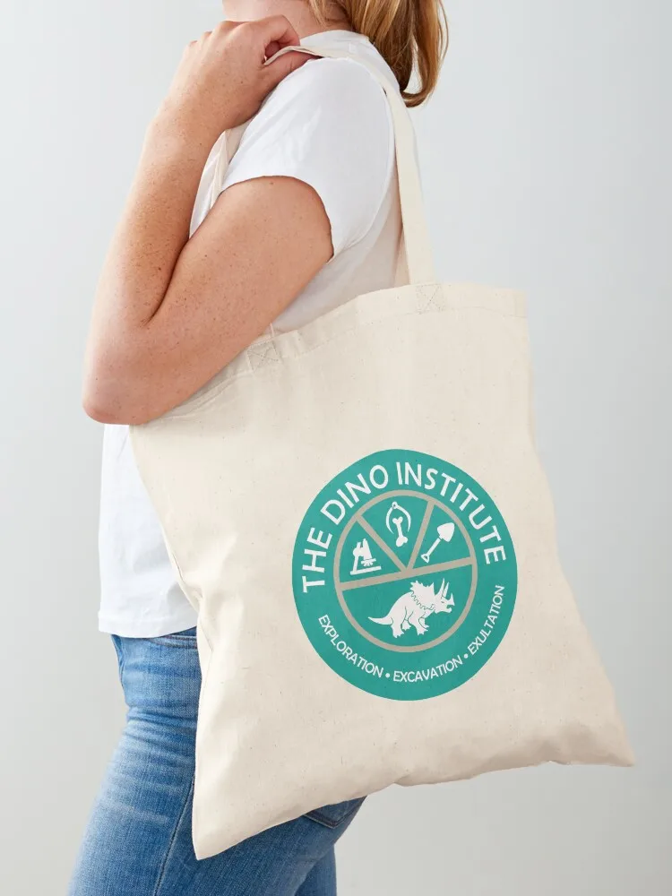 Dino Institute Logo Tote Bag Fabric bag Shopper handbag shopper bag women canvas free delivery bags