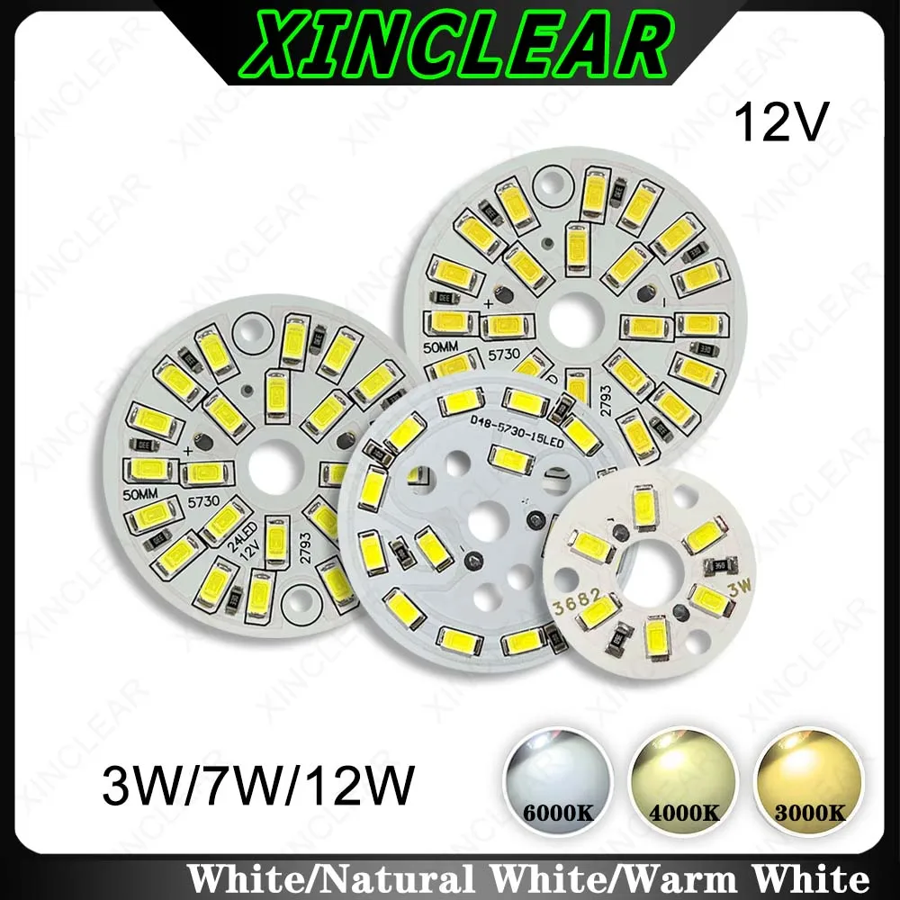 

3W 7W 12W LED Light Board Warm Natural White DC12V No Need Drive Direct USB 5730 Light Source Board For DIY Downlight Spotlight