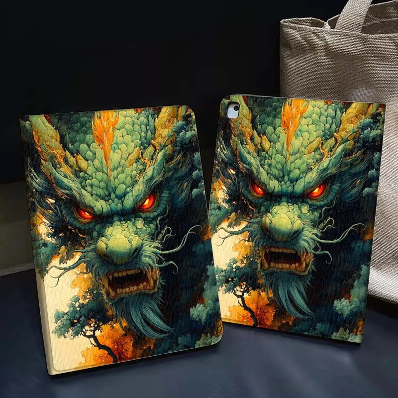 

Art Dragon Illustration Tablet Case For iPad Pro Air 5th 6th 7th 13 M3 M4 M5 12.9 13.3 inch 2018 2022 2024 2025
