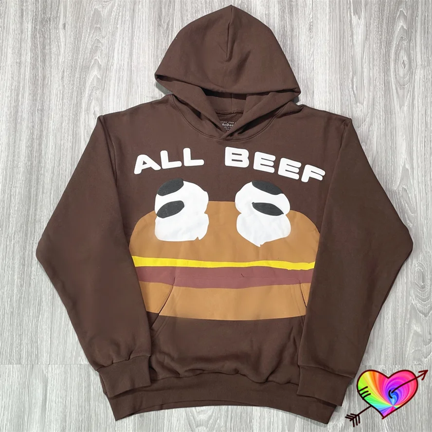 

2023 Brown Cactus Plant Flea Market All Beef Hoodie Men Womon Hamburg Graphic CPFM.XYZ Hoodie Fleece CPFM Sweatshirts Pullovers