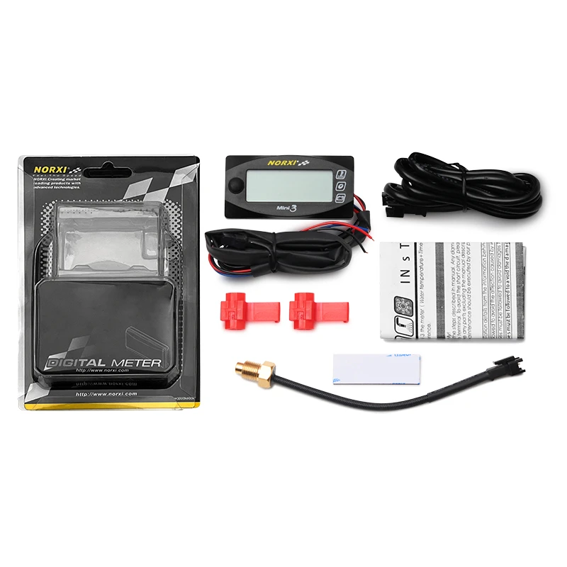 KOSO-termómetro Mini3 para motocicletas, voltímetro, temporizador, pantalla Digital LED, temperatura del agua, Quad Square, YAMXHA NMAX XMAX TMAX