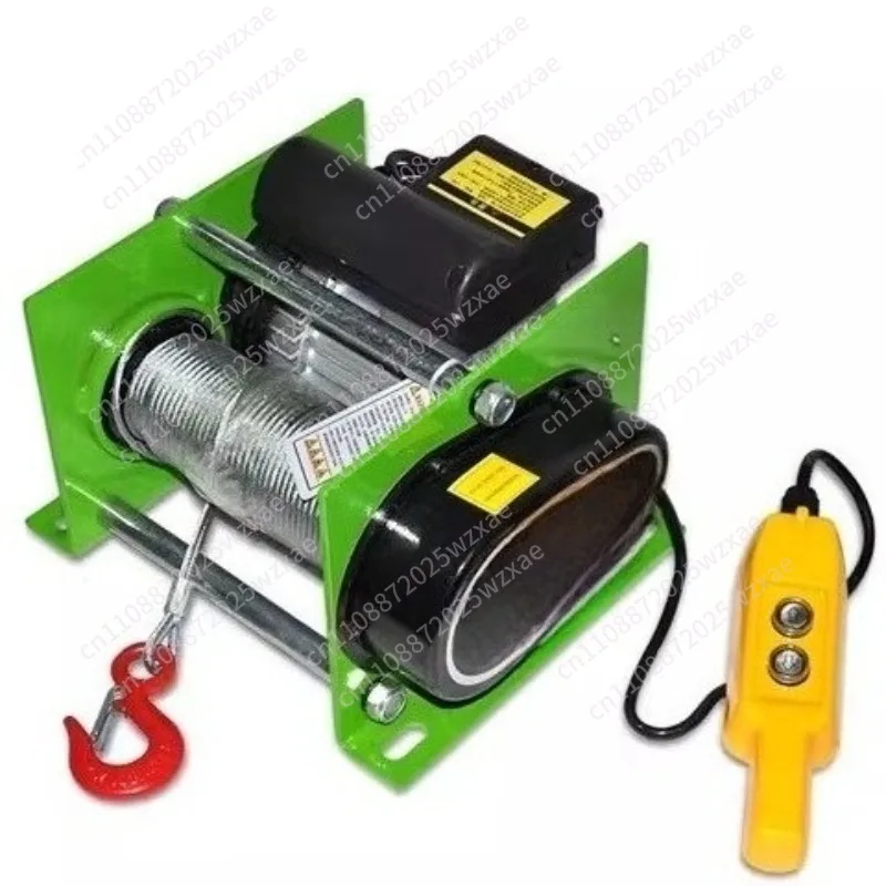 1800W 220V Electric Winch 400-800KG Electric Hoist 30M Steel Wire Rope Windlass Winding Engine Elevator Household Building Crane