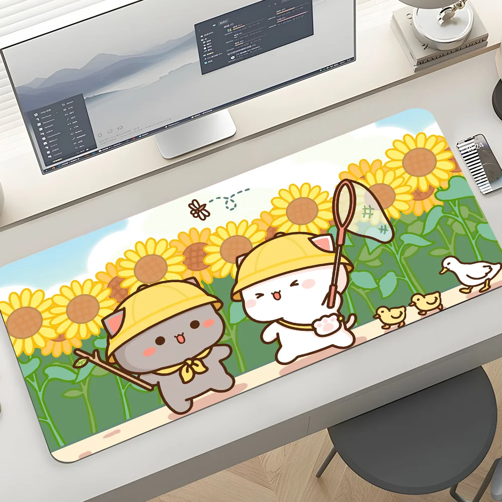 

Peach and Goma Cute Spring Picnic Mousepad New Arrivals Large Gaming Mousepad L XL XXL Gamer Mouse Pad Size For Keyboards Mat