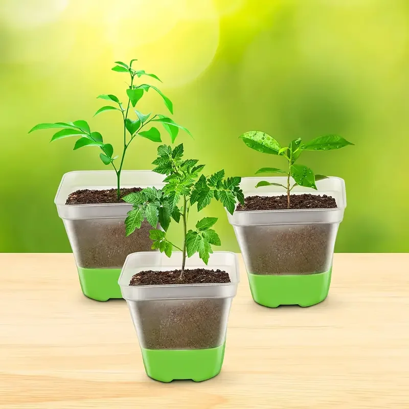 30 PCS 3.1 inch Reinforced Clear Nursery Pots , Plant Nursery Pots with Silicone Base for Easy Transplant