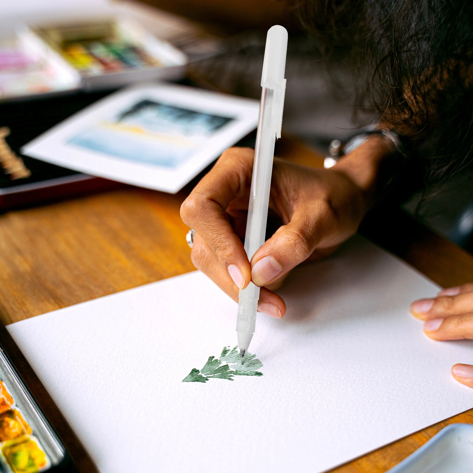 

10Pcs White Highlighter Pen for Artists for Drawing Outlining on Black Paper Highlighter Markers Pens