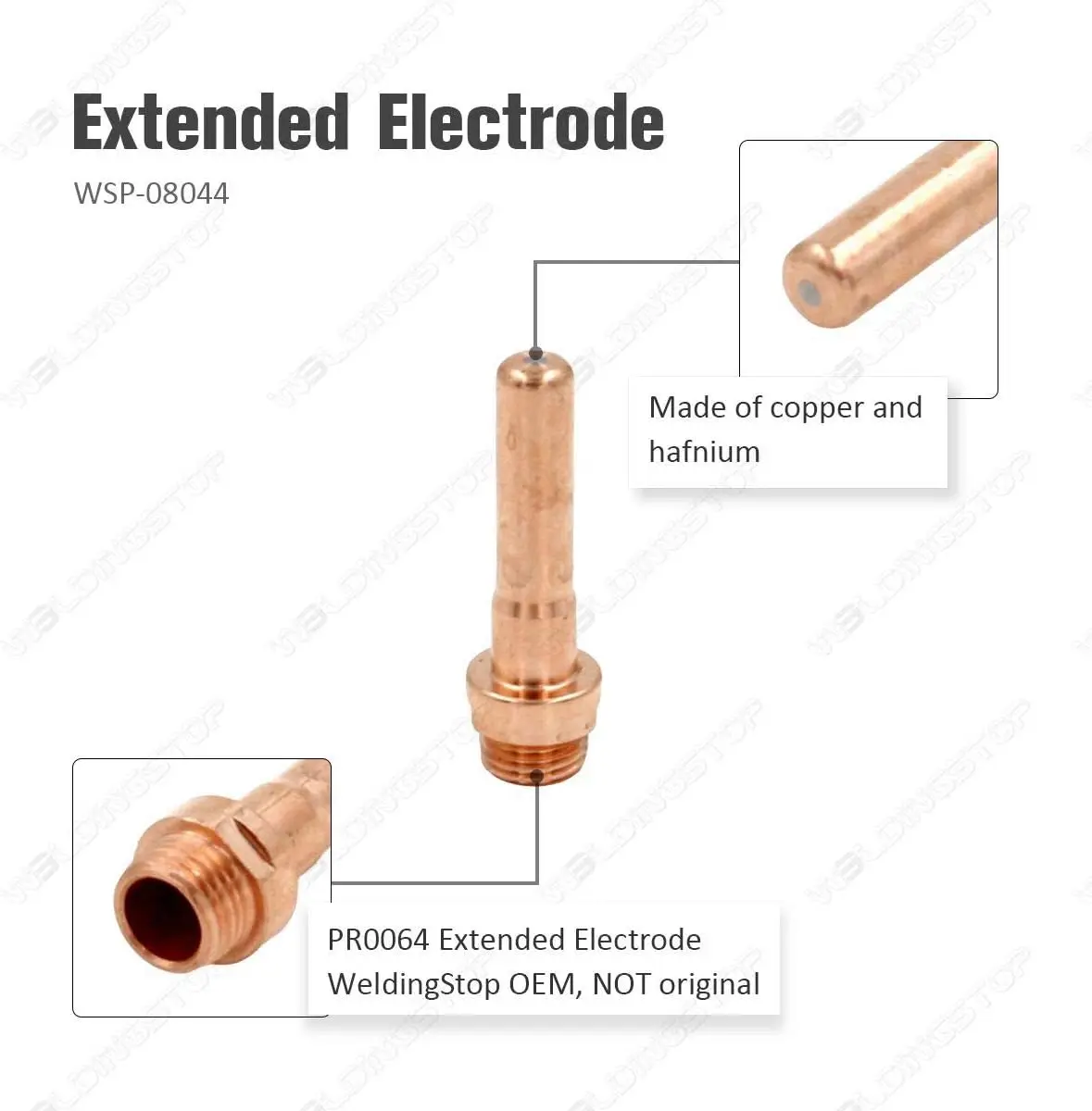 Plasma Extended Electrode PR0064 Extended Tip 1.0/1.1/1.2 Kit for Eastwood Versa-Cut Plasma Cutter Trafimet CB70 Torch 20pcs