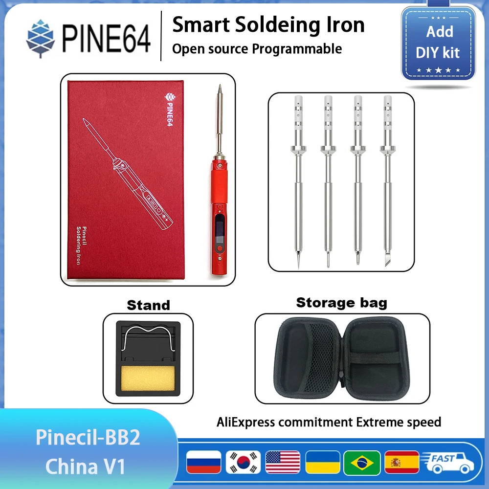 Паяльник Pine64 BB2 Pinecil USB-интерфейс портативный мини для самостоятельного обслуживания и ремонта оборудования, сварки