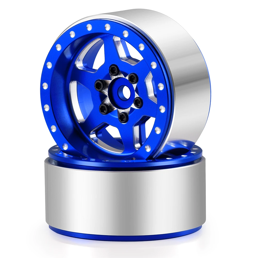 AXSPEED 4 Stück 1,3 Zoll Beadlock Felgen aus Aluminiumlegierung für 1/18 TRAXXAS TRX4-M 1/24 SCX24 RC Crawler Car