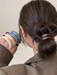 Diseño de resina acrílica para mujer, cuerda elástica semicírculo de doble arco, banda para el pelo, coleta atada, accesorios para el cabello