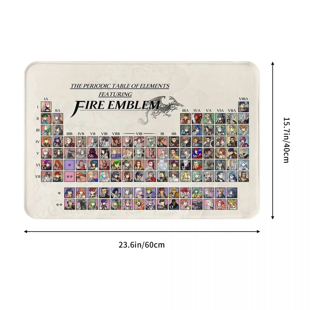 Periodic Table Fire Emblem Doormat Sand Scraping Carpet Rug Kitchen Entrance Home Floor Mat for Bathroom Footpad Mats