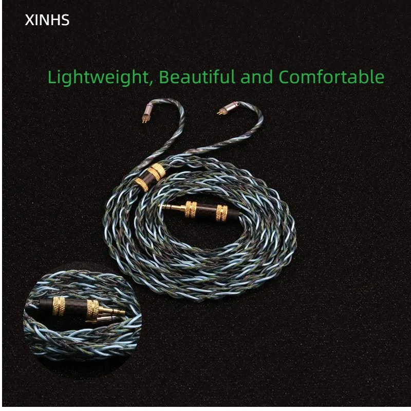 XINHS HS005 8-core mixed color single crystal copper+silver plated copper+graphene+alloy copper HIFI headphone cable