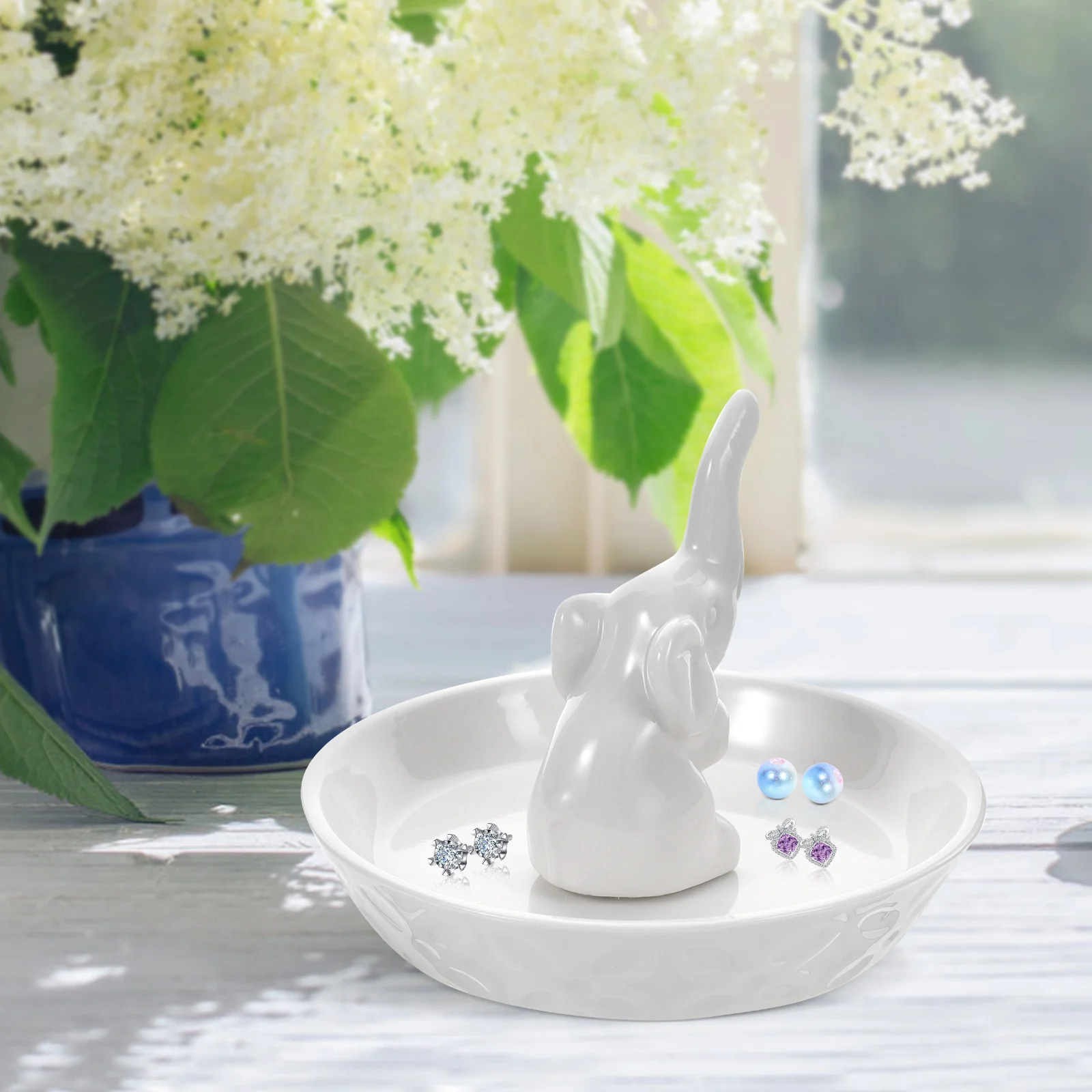 Ceramic Jewelry Storage Tray Desktop Small Decorative Jewelry Holder Ring Dish Small Trays Decorative