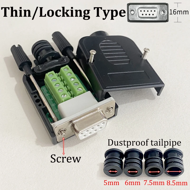 Cltgxdd 1Set DB9 DB15 Stecker-Buchse-Verbinder 9-Pin 15-Pin lötfreier Anschlussstecker RS232 COM Serieller Port D-SUB Breakout-Verbinder – Detail 16