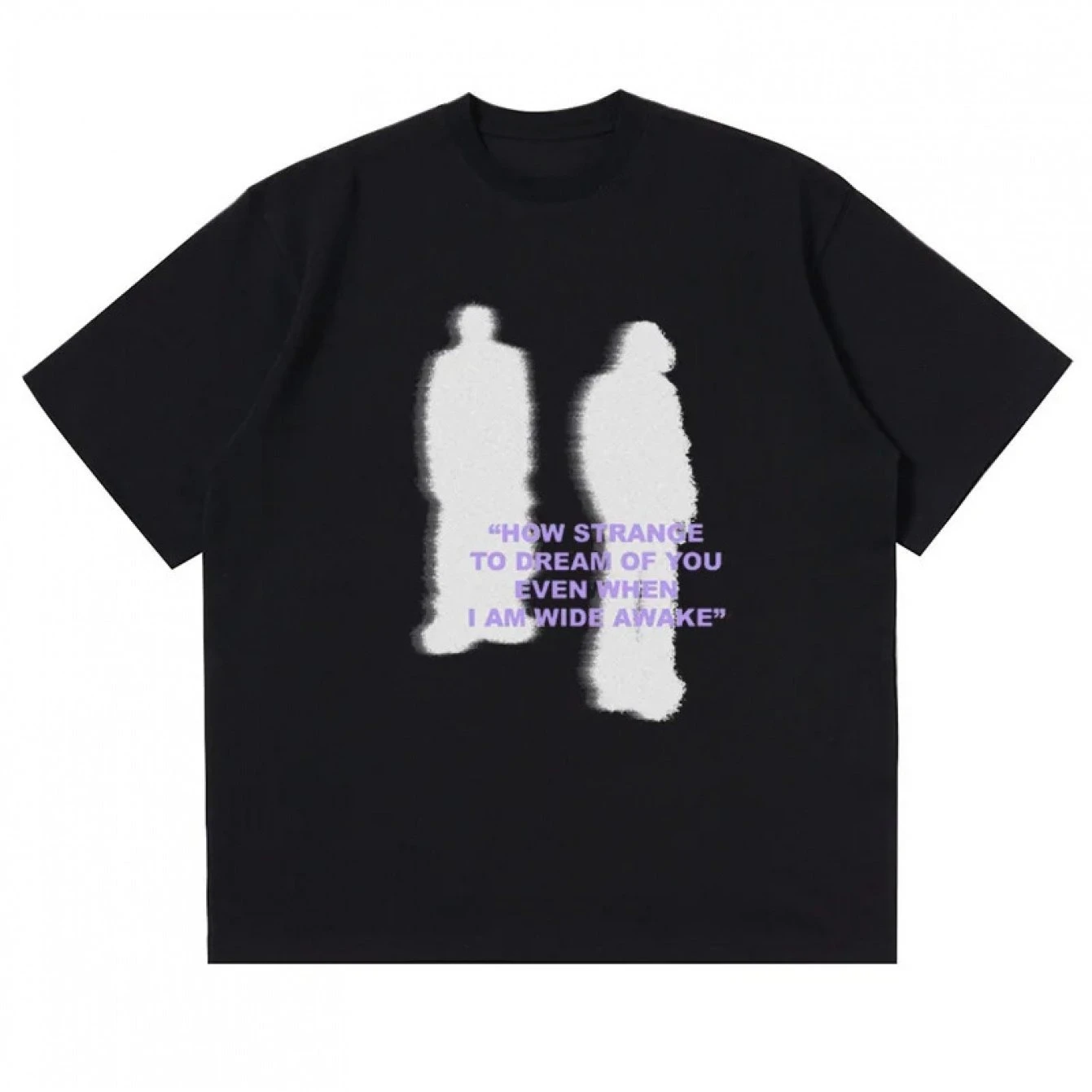 Men'S Oversized T-Shirt with Shadow Graphic Perfect for Summer Streetwear in Harajuku Style Featuring Vintage Short Sleeves