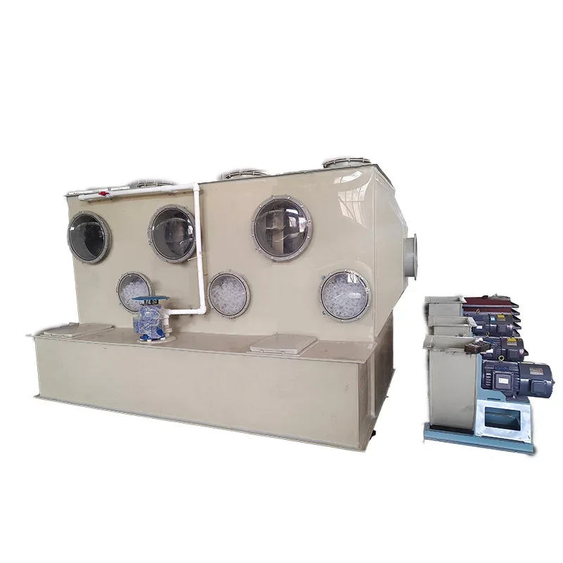 PP 습식 공기 스크러버 가스 정화 타워, 탈황 먼지 냉각용 펌프 송풍기 포함, 새로운 제조 공장 폐가스