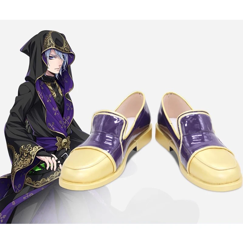 Twisted-Wonderland Azul Ashengrotto Cosplay Shoes Game Costumes Octavinelle Ceremonial Dress Shoes Artificial Leather