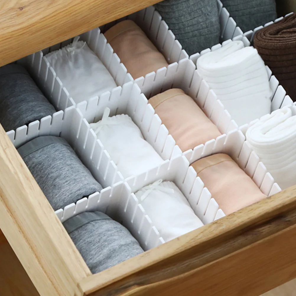 

8Pcs Plastic Drawer Dividers Organizer Sub-Grid Separator for Drawer Storage Adjustable DIY Home Use Neat Compartment Solutions