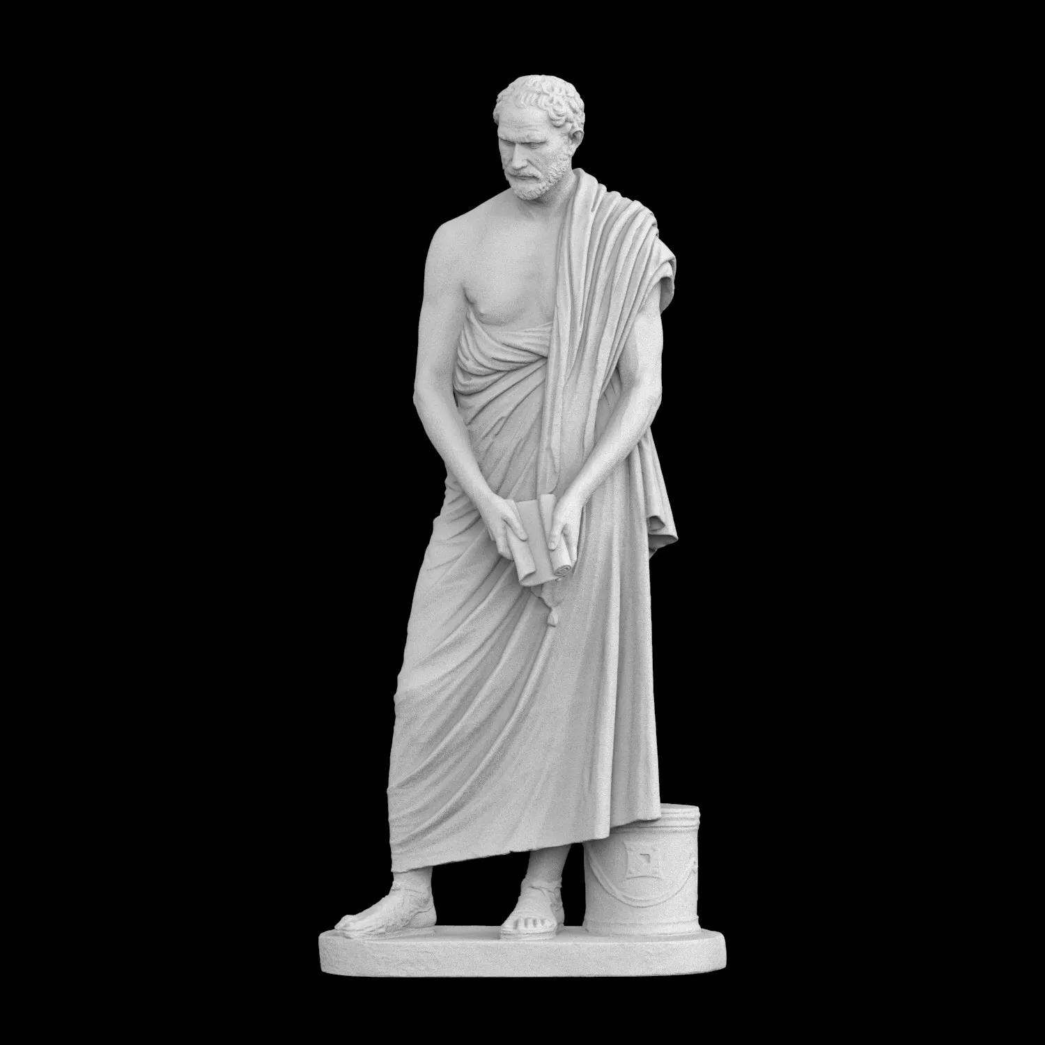 

"Demosthenes the Orator" sculpture, 3D printed resin material, hand-painted, plaster-like textured (ships within 10 days）
