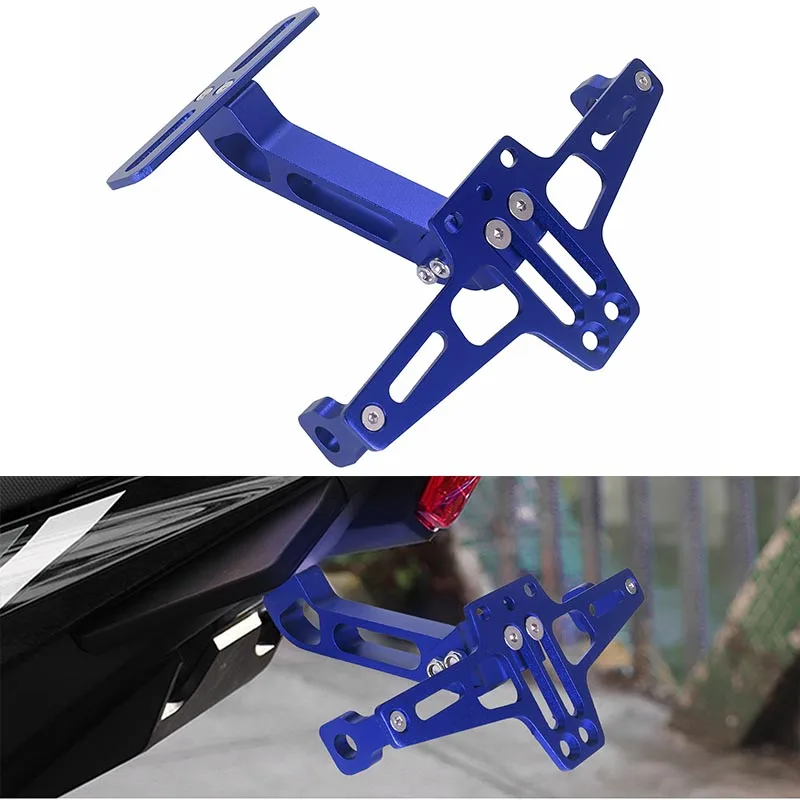 Motorcycle License Plate Bracket Rear License Plate Mount Holder CNC Aluminum Alloy Universal Motorbike Modification Accessories