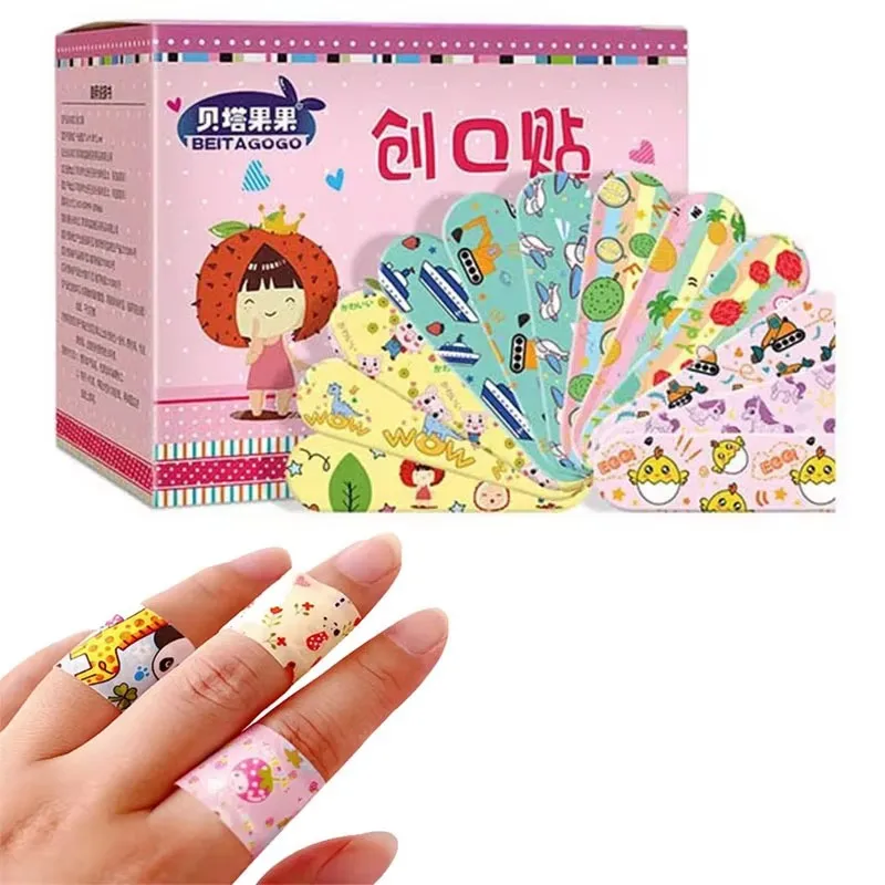 

10/60/120 шт., водонепроницаемая кровоостанавливающая детская клейкая лента с рисунком животных, наклейка на рану, детский пластырь